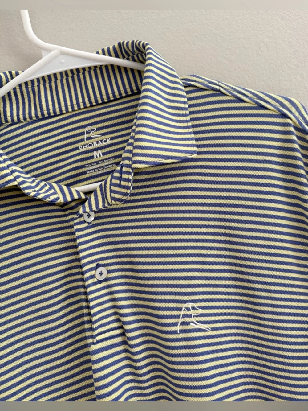 Rhoback Men’s The Birdie Stripe Short Sleeve Performance Polo | Size M - Picture 6 of 10